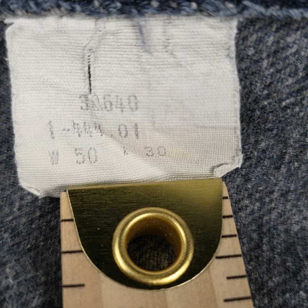 Vintage KEY Jeans Mens 50x30 (46x28) Blue Suspender Buttons Workwear Made in USA